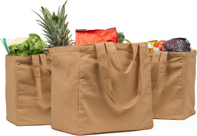 VeraMia Canvas Grocery Bag 3pc XL Set by VeraMia