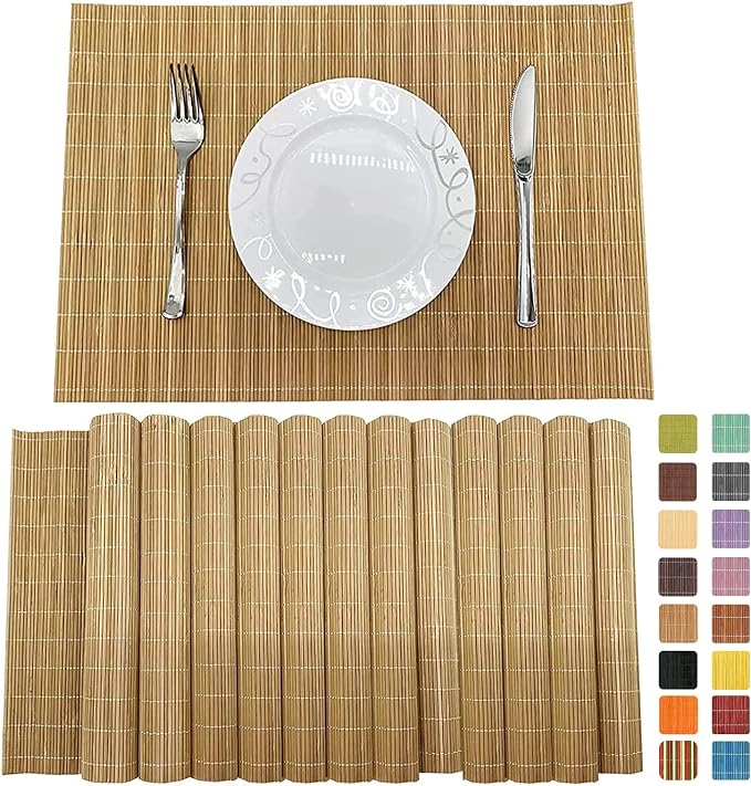 ANDSTAR Bamboo Placemats Set of 6 Non-Slip by Andstar