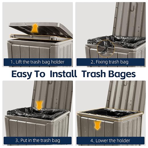 23 Gallon Outdoor Trash Can Waterproof Resin Garbage Can - Image 4