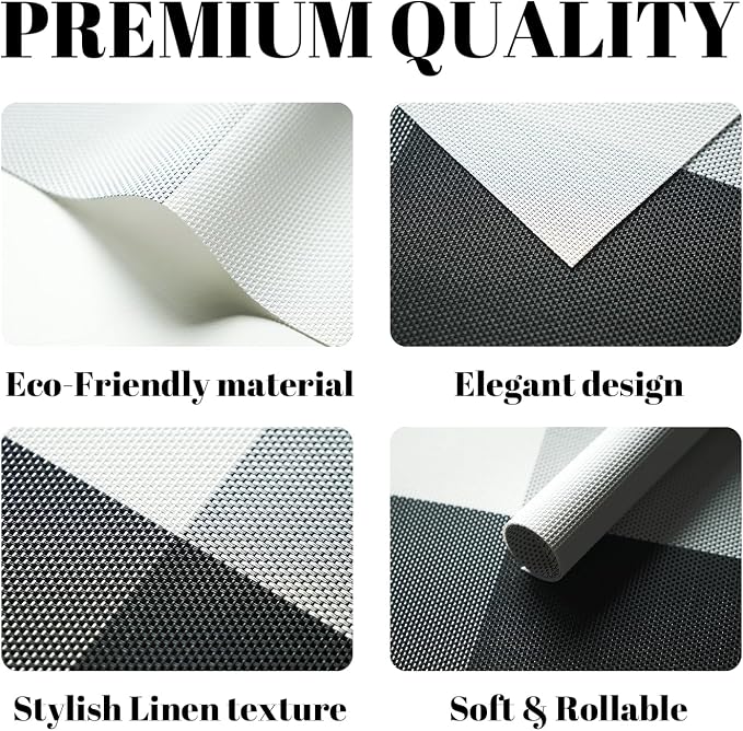 Placemats Set of 6 Vinyl/Plastic Woven Place Mats - Image 2
