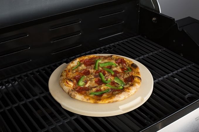 Pizza Stone 12.6in Round Baking & Grilling Stone, BBQ and Grill. Innovative - Image 6