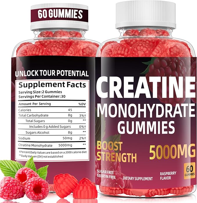 Creatine Monohydrate Gummies for Women & Men, Chew creatine pre Exercise Gummies by CNFHDI