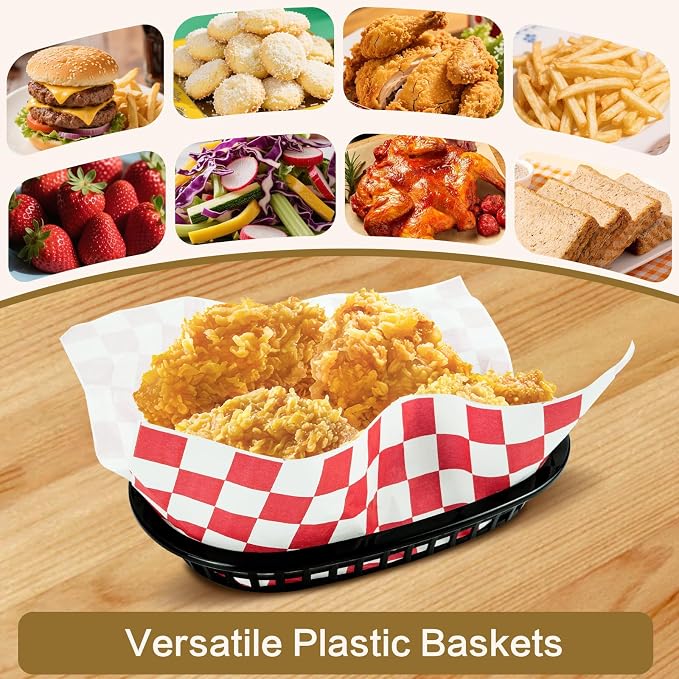 18 Pcs Fast Food Baskets, Plastic Food Serving Basket - Image 6