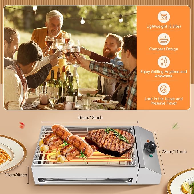 1800W Electric Griddle Flat Top Grill Hot Plate BBQ, Commercial and Home use - Image 6