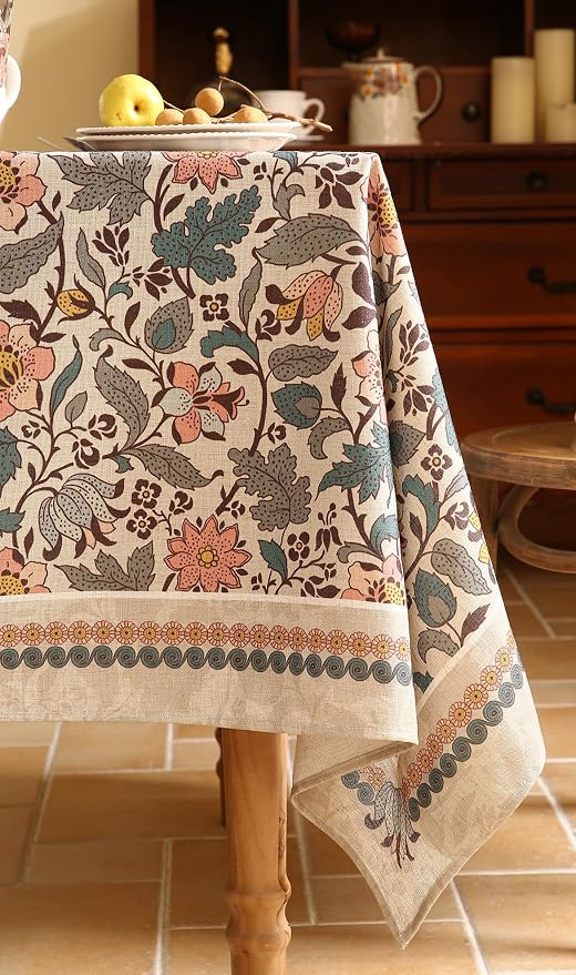 ISAENNE Designer Boho Floral Table Cloth - Image 9