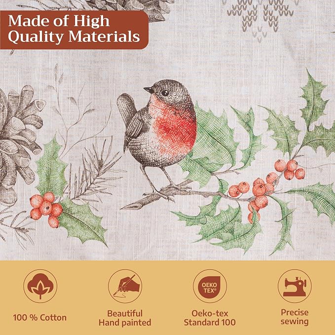 Maison d' Hermine Table Cloth Round Table 100% Cotton 69 Inches Fall Tablecloth - Image 3