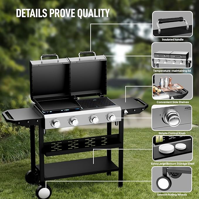 Bonnlo 2 in 1 Propane Flat Top Grill and Griddle Combo - Image 4