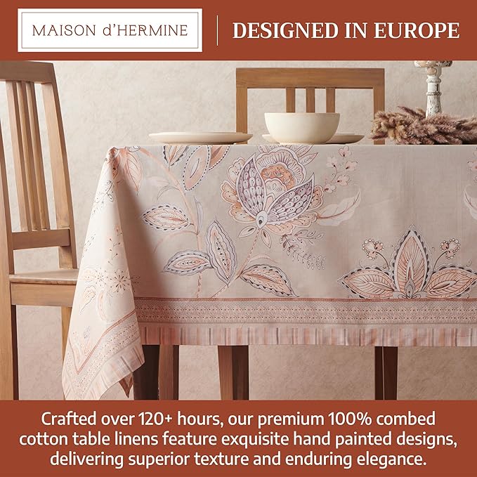 Maison d' Hermine Premium Table Cloth Rectangle Table 100% Combed Cotton 108 x - Image 3