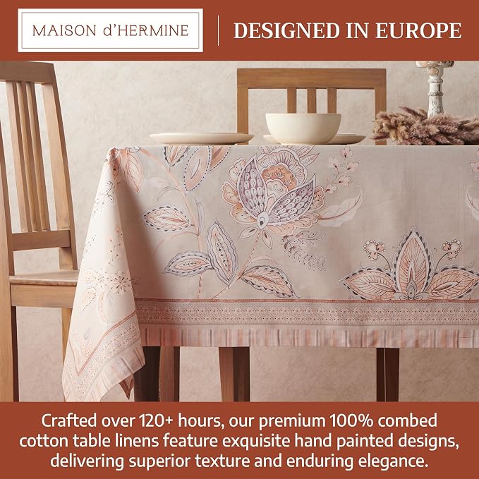 Maison d' Hermine Premium Table Cloth Rectangle Table 100% Combed Cotton 120 x - Image 3