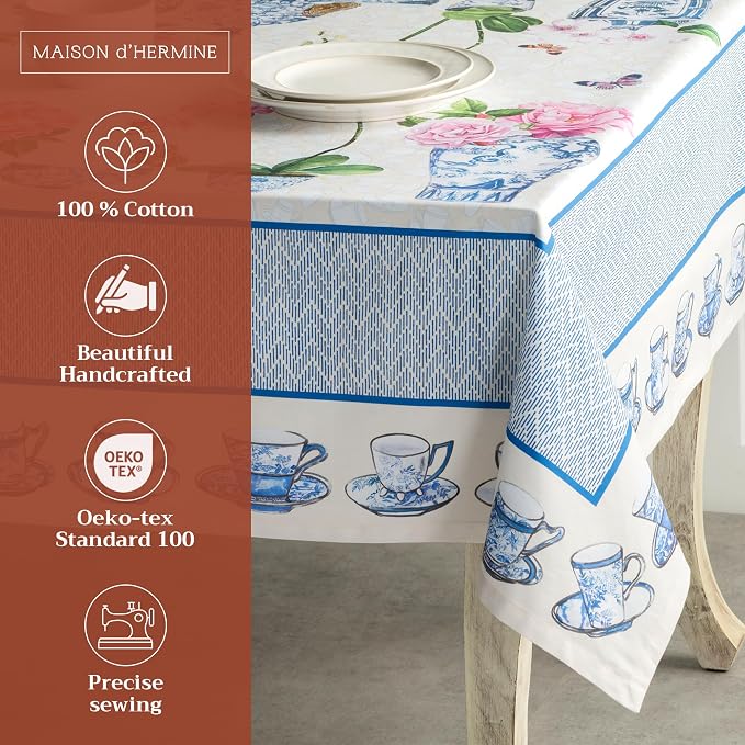 Maison d' Hermine Table Cloth Rectangle Table 100% Cotton 60 x 120 Inches - Image 2