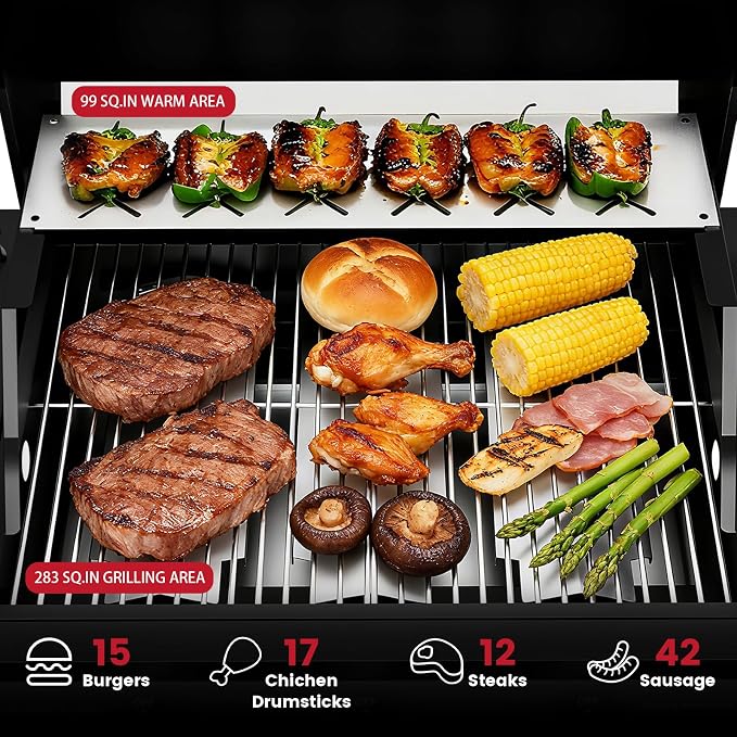 40, 000 BTU Propane Gas Grill, 3 Burner Gas Grill - Image 3