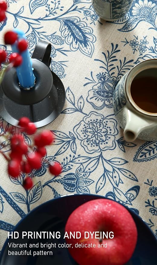 ISAENNE Designer French Linen Small Round Tablecloth, Durable Home Decor - Image 5