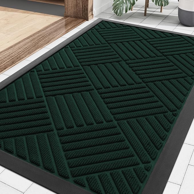 Smiry Front Door Mat Outside Entrance, Heavy Duty Outdoor Indoor Mat, Natural by Smiry