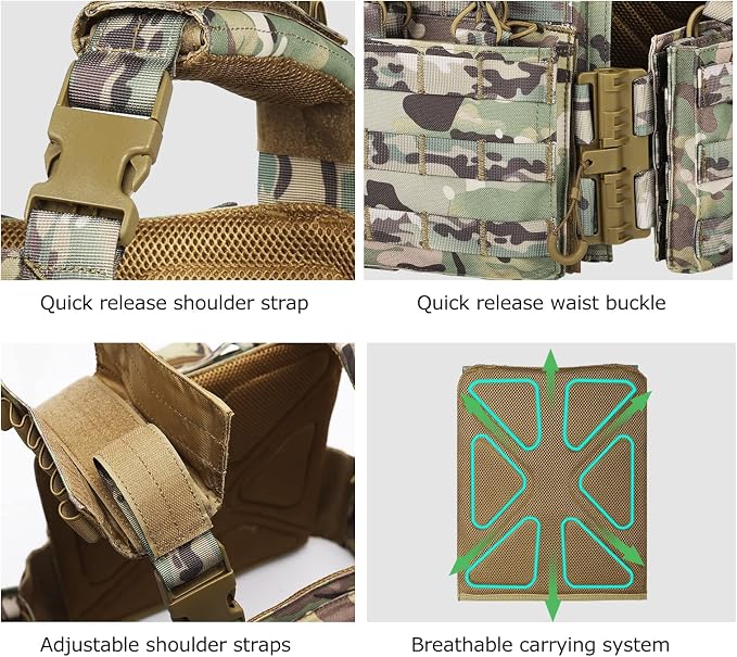 vAv YAKEDA Camo Tactical Outdoor Carrier Vest - Image 3