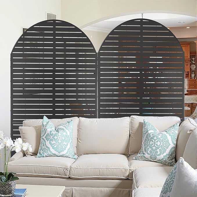 Metal Privacy Screen Outdoor 72" H×47" W, Freestanding Decorative Privacy Screen - Image 5