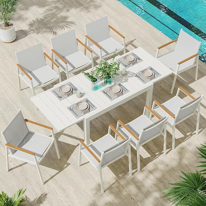 Expandable Outdoor Patio Dining Table Set by Oasbira