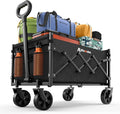 Collapsible Wagon with Wheels, 220 lbs Wagons Carts Foldable Wagon Cart with by Blomoba