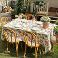 Rectangle Waterproof Tablecloth, Spring Summer Birds Floral Table Cloth by ZIWUROAD
