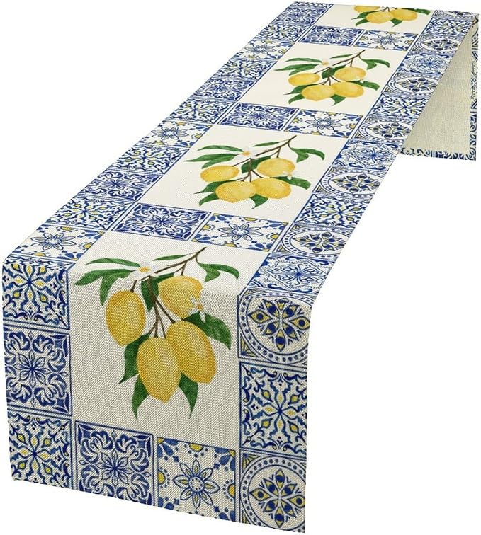 Yellow Lemon Table Runner by JanJCurt