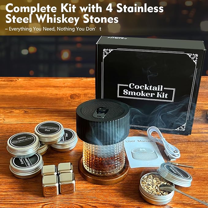 Electric Whiskey Smoker Kit–Rechargeable Cocktail Smoker Kit - Image 2