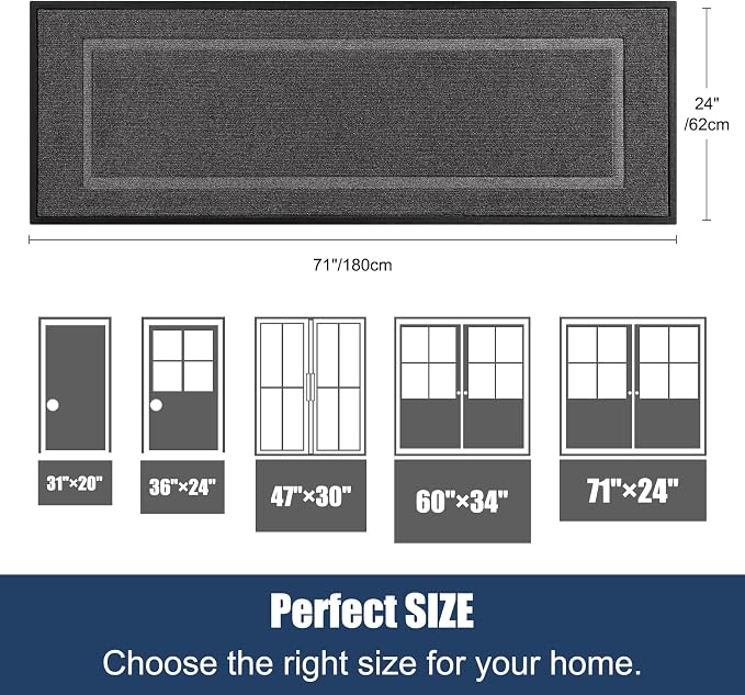 Extra Large Front Door Mat Outside Entrance Indoor Doormat, Outdoor Door Mats - Image 2