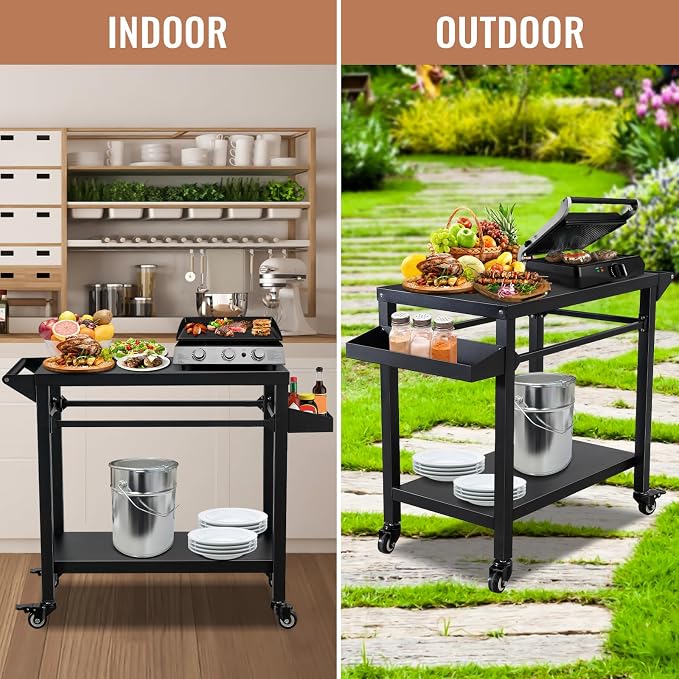 Outdoor Grill Cart Stand Table Pizza Oven - Image 5