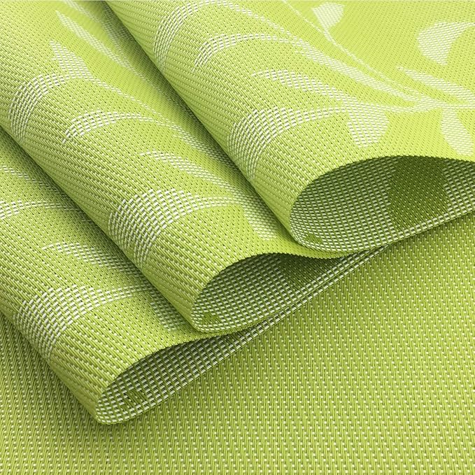 Gugrida Place Mats PVC Set of 6, Table Placemats Set of 6 PVC Woven Vinyl Place - Image 4
