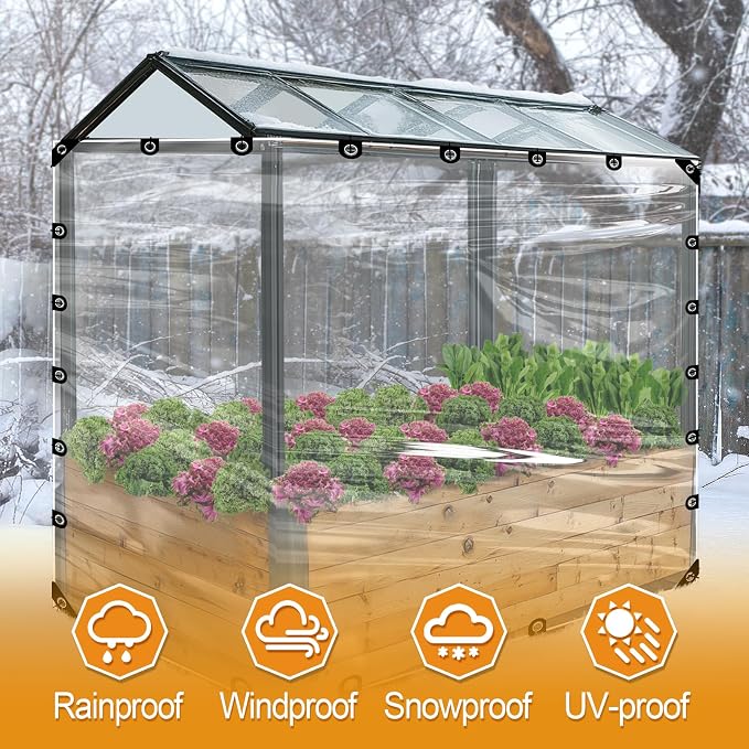 10x12ft Anti-Tear Clear Tarp Waterproof - Image 5
