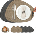 Placemats and Coasters, Washable Reversible Placemats Round Faux Leather by Chitomars