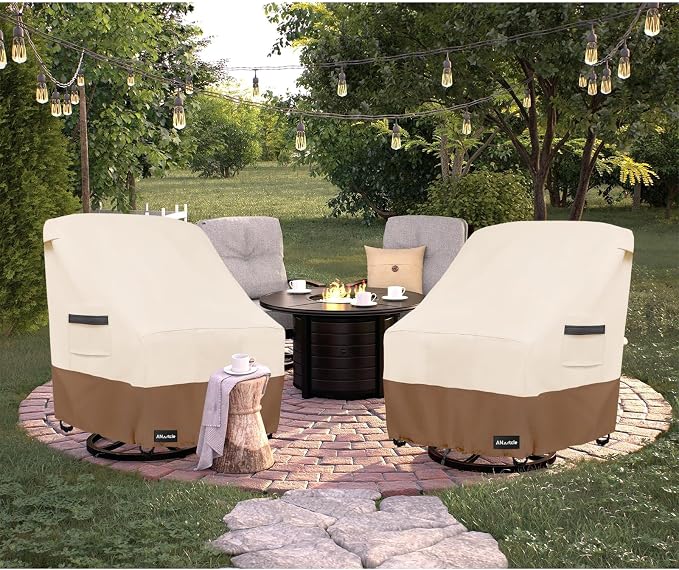 Outdoor Swivel Lounge Chair Cover 2 Pack, Waterproof Heavy Duty Lawn Patio by PatioFurnitureCovers