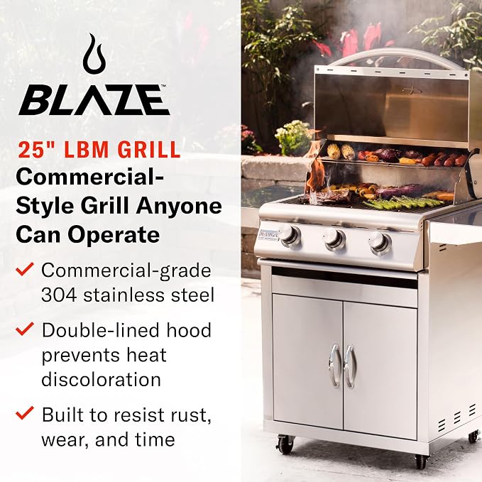 Blaze Prelude LBM Built-in Natural Gas Grill | 25-Inch 3-Burner BBQ - Image 2
