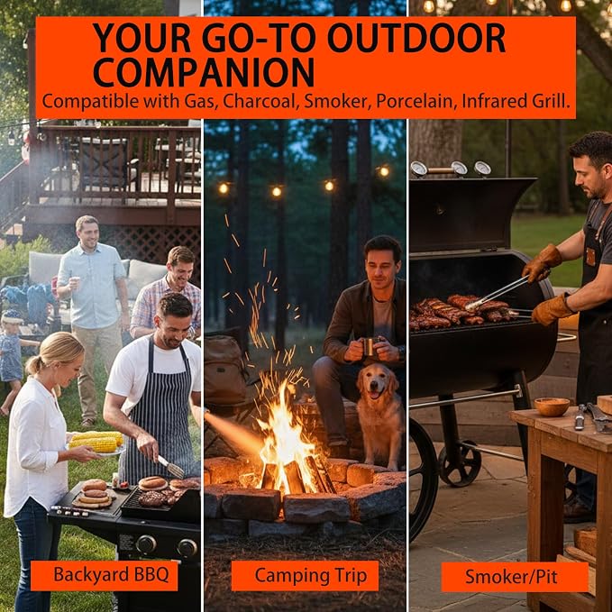 3Pcs Grill Brush for Outdoor Grill Set, Heavy Duty Stainless Steel Grill - Image 5