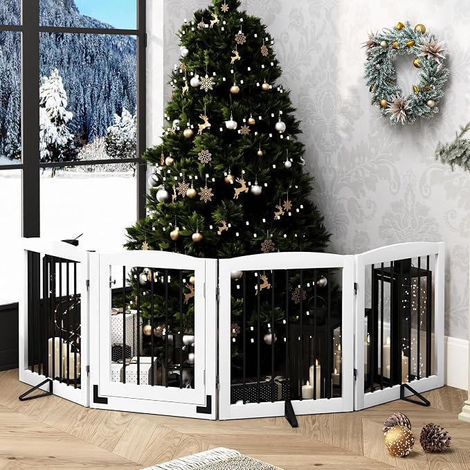 Freestanding Dog Gate with Door, Pet Gate - Image 7