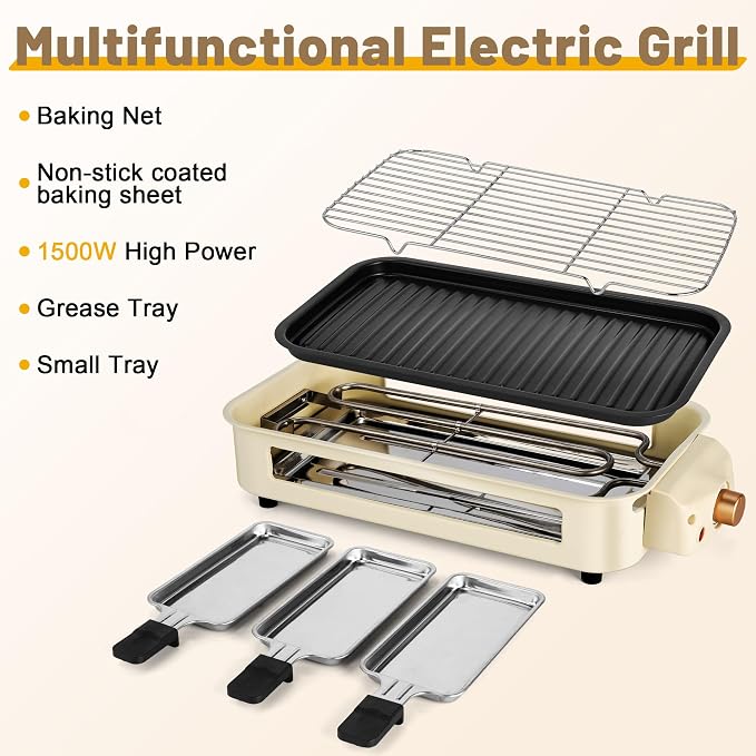 Pukomc Electric Indoor Grill, 2 in 1 Indoor Grills - Image 6