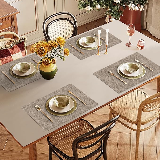 Faux Leather Heat Resistant Placemats Set of 8 – Waterproof Oilproof Wipeable - Image 6