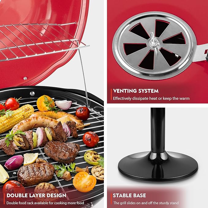 Electric Grill, Techwood Indoor/Outdoor Electric BBQ Grill, 1600W Portable - Image 3