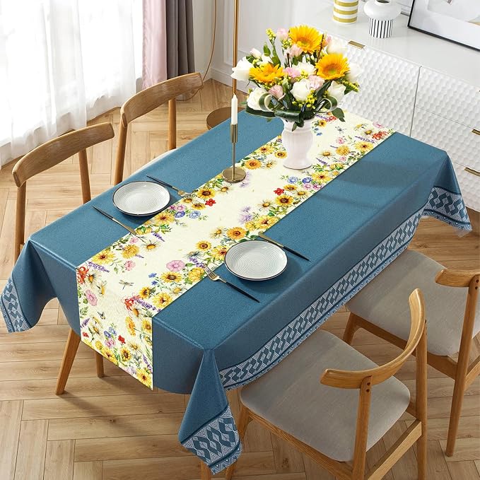 Tulip Lavender Spring Table Runner, Summer Seasonal Holiday Anniversary Kitchen - Image 3