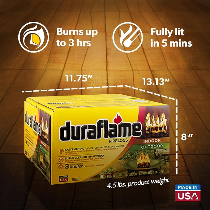 Duraflame 12-Pack Fire Logs for Indoor and Outdoor Use, 3-Hour Burn, 4.5 Lb Each - Image 3