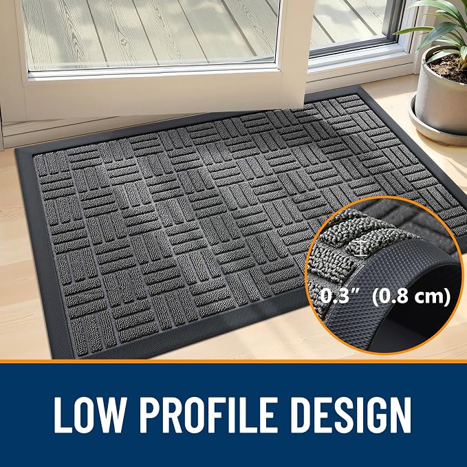 OLANLY Front Door Mat Outside Entrance 47x23, Heavy Duty Sturdy Natural Rubber - Image 5