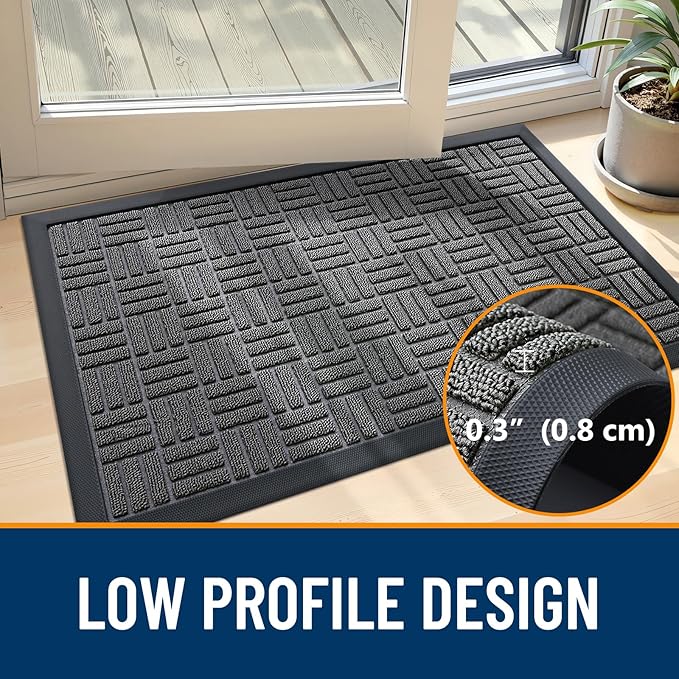 OLANLY Front Door Mat Outside Entrance 59x34, Heavy Duty Sturdy Natural Rubber - Image 5