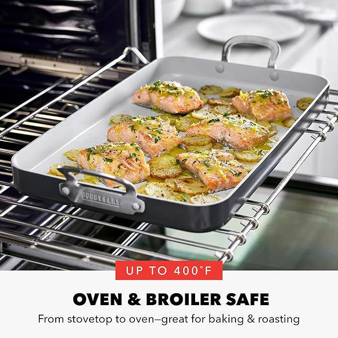 Griddle with Diamond Ceramic Nonstick, 18 x 11 Inch, Graphite