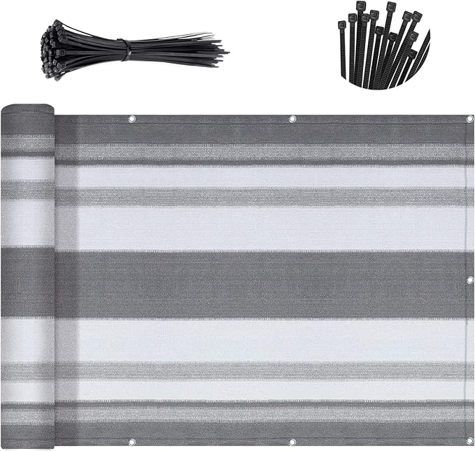 SUNNY GUARD 3'x16' Balcony Deck Privacy Screen Fence, Apartments Railing Screen by SUNNYGUARD