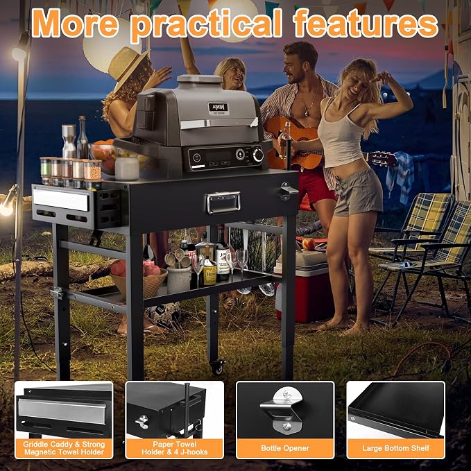 28" and 34" Upgrade Height & Quick-Fold Portable Grill Cart - Image 8