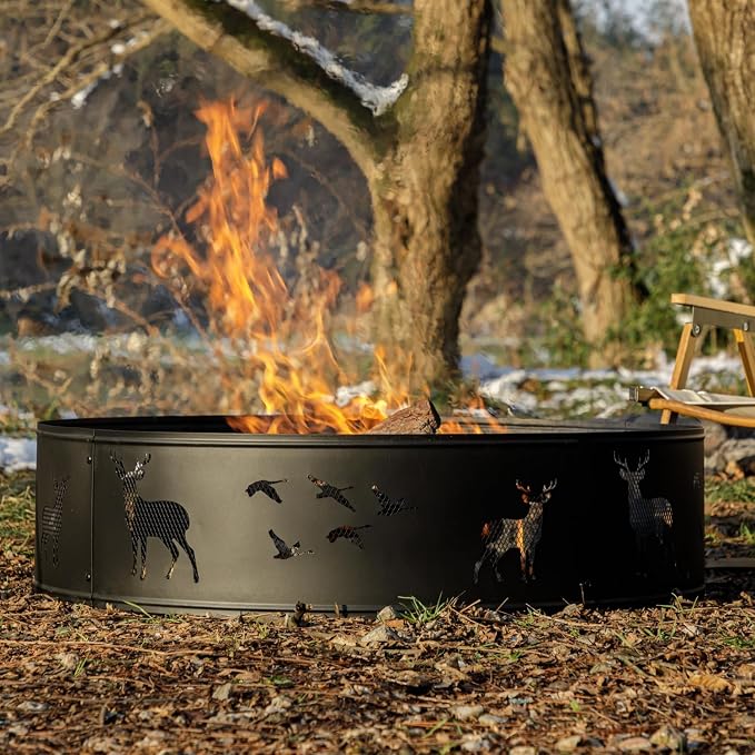 Fire Ring, Firepit Ring for Camping, Wood Burning Fire Pit for Outside by OutVue-EmbracetheGreatOutdoors