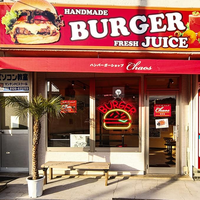 JFLLamp BURGER Neon Signs for Wall Decor Neon Lights for Bedroom Led Business - Image 4
