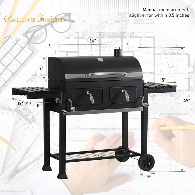 Captiva Designs Extra Large Charcoal BBQ Grill - Image 6