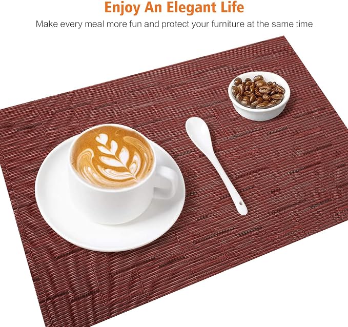 Placemats Set of 8, Heat and Stain Resistant Indoor/Outdoor Place mats - Image 5