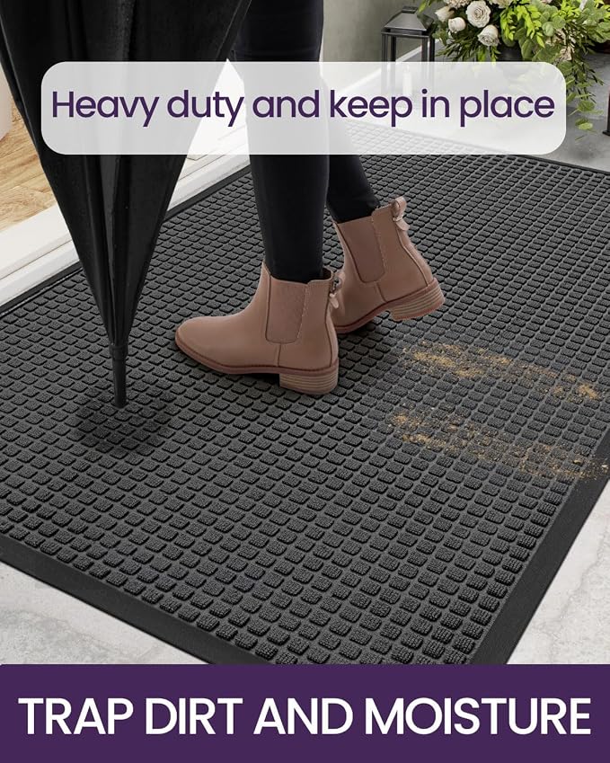 DEXI Front Door Mat Outside Entrance, 2x4 ft Rubber Entry Doormat Heavy Duty - Image 5