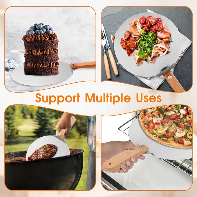 12 inch Stainless Pizza Peel for Large Oven, Pizza Spatula - Image 7