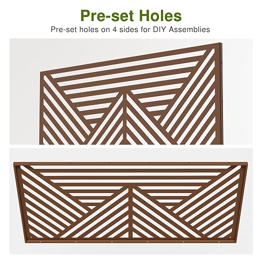 Casaphoria 72" H x 47" W Metal Outdoor Privacy Screen, Freestanding Decorative - Image 4
